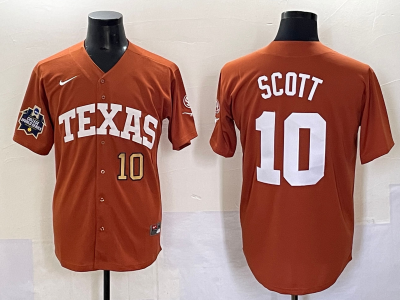 Men Texas Longhorns #10 Scott brown Nike joint Name NCAA 2025 Jersey style 9->ncaa teams->NCAA Jersey